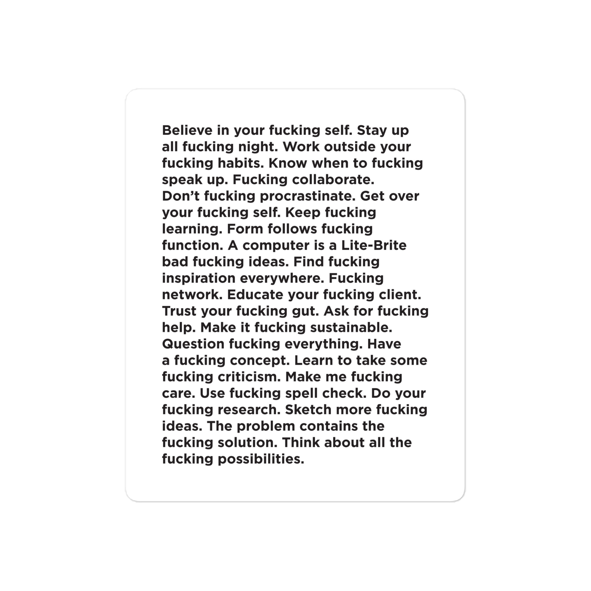 Fucking Good Advice (Die-cut stickers) - Image 2